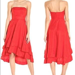 Paper Crown red high-low cocktail dress